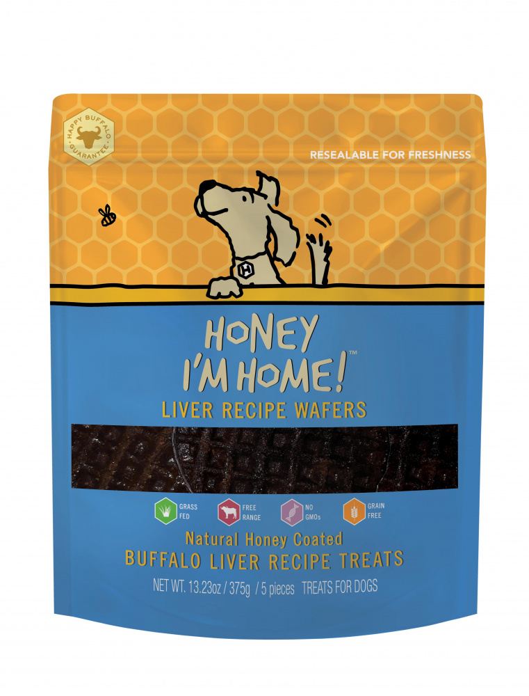 Honey I'm Home Natural Honey Coated Liver Wafers Buffalo Dog Chews - 5-ct Image