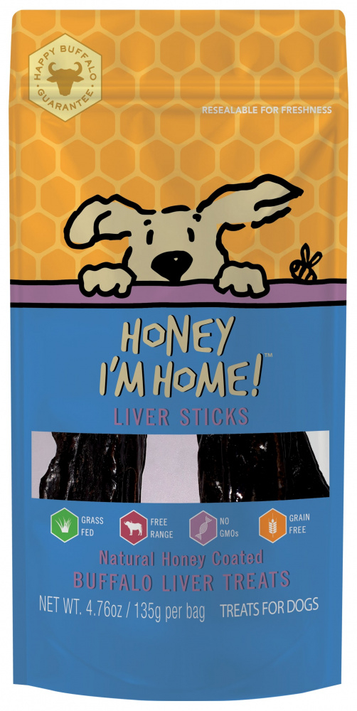 Honey I'm Home Natural Honey Coated Liver Sticks Buffalo Dog Chews - 4.76 oz Image