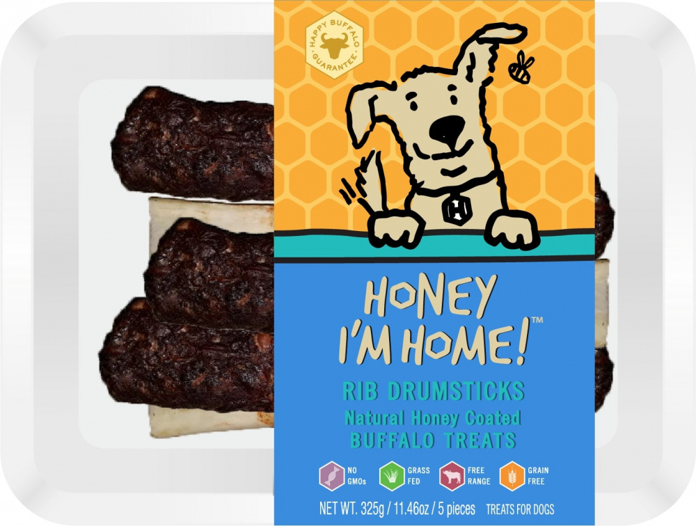 Honey I'm Home Natural Honey Coated Rib Drumsticks Dog Chews - 5-ct Image