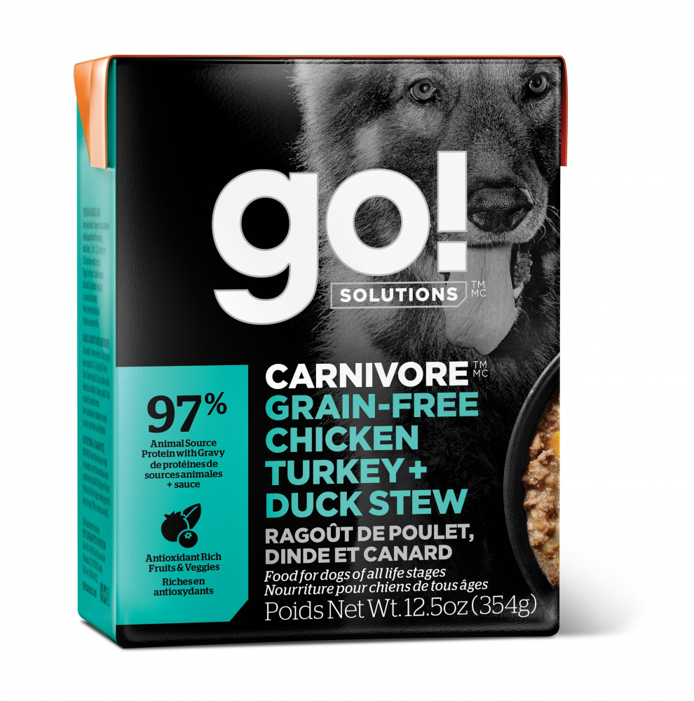 Petcurean Go Carnivore Grain Free Chicken Turkey Duck Stew Wet