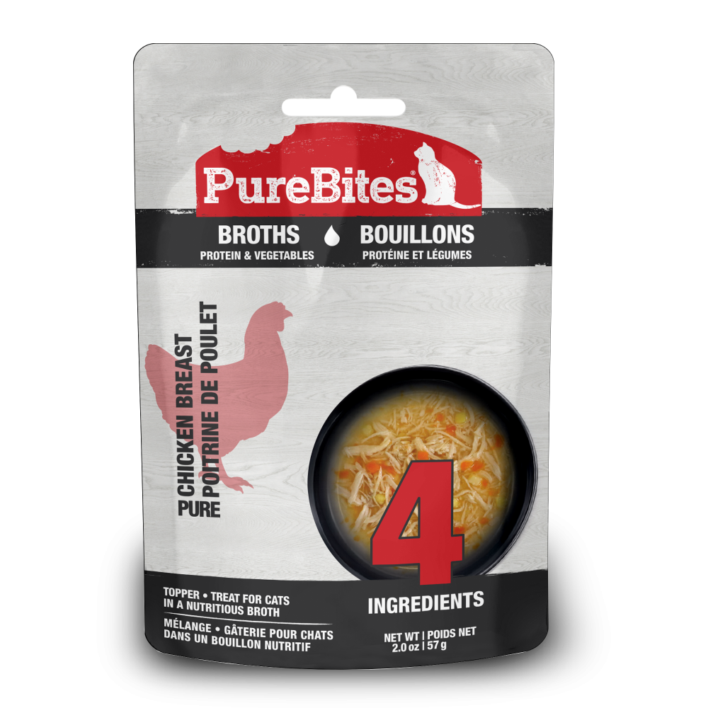 PureBites Broths Cat Treat Topper Chicken Vegetables PetFlow