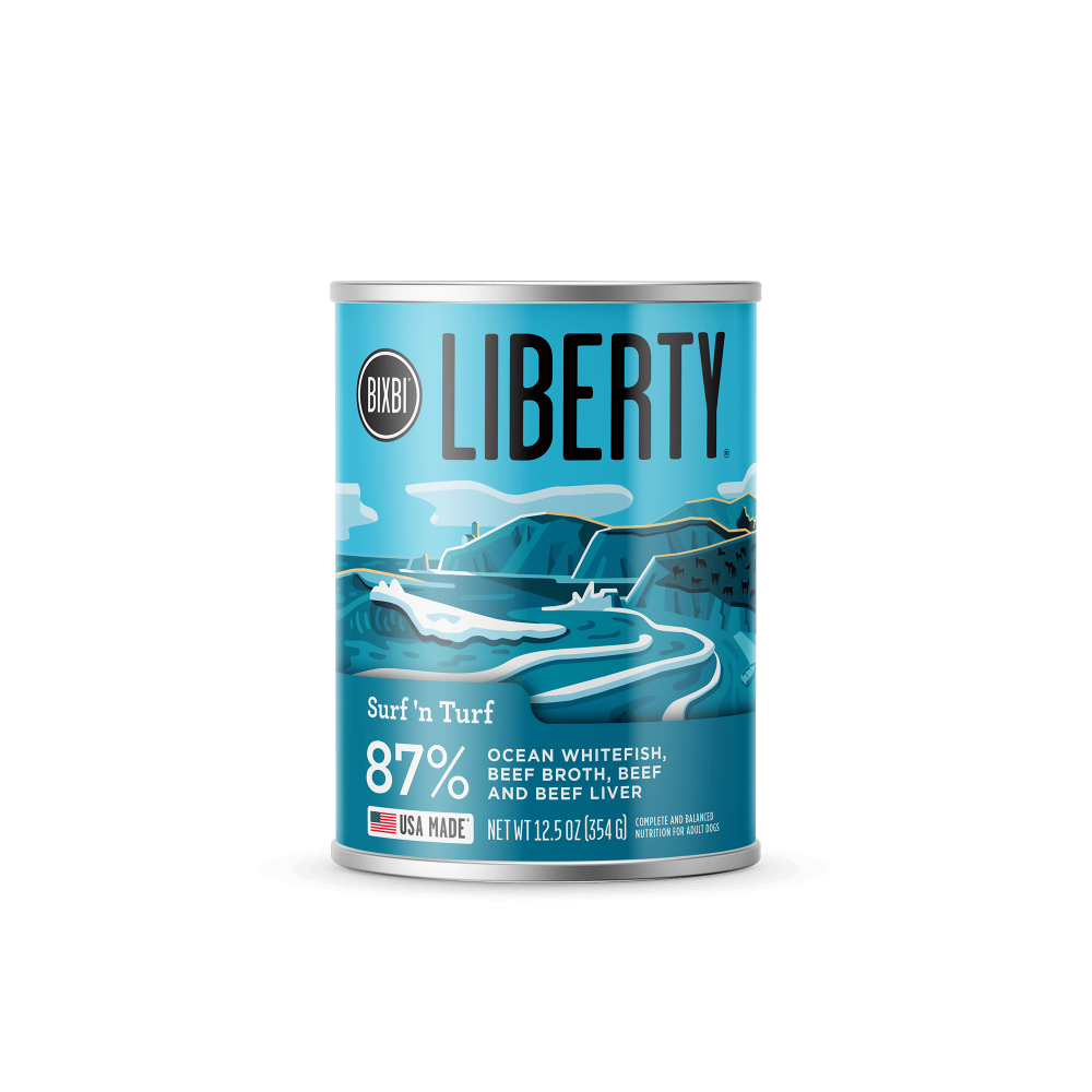 BIXBI LIBERTY Surf n Turf Canned Wet Dog Food PetFlow