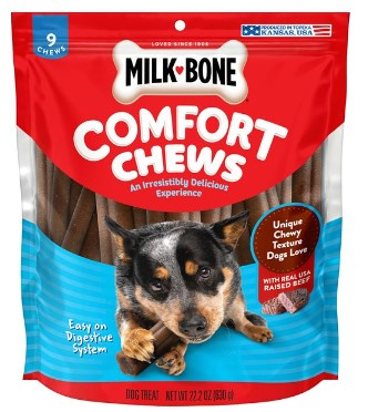 Milk Bone Comfort Chews Dog Treats with Unique Chewy Texture and