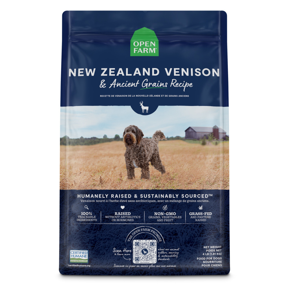 Open Farm New Zealand Venison Ancient Grains Recipe Dry Dog Food