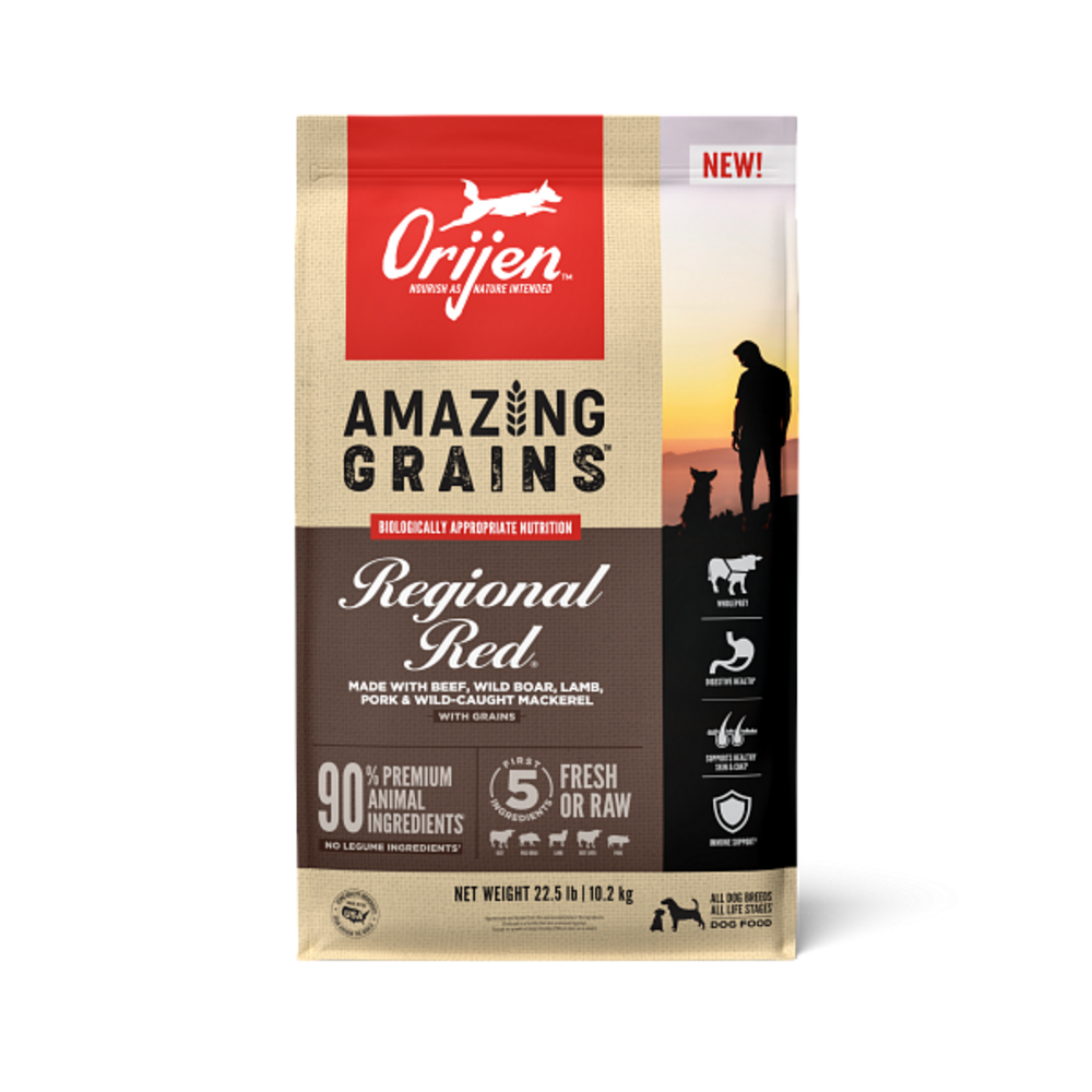 ORIJEN High Protein Amazing Grains Regional Red Dry Dog Food PetFlow