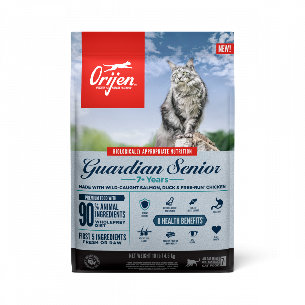 ORIJEN Dry Senior Cat Food Grain Free Premium High Protein Fresh & Raw  Animal Ingredient Guardian Senior | PetFlow