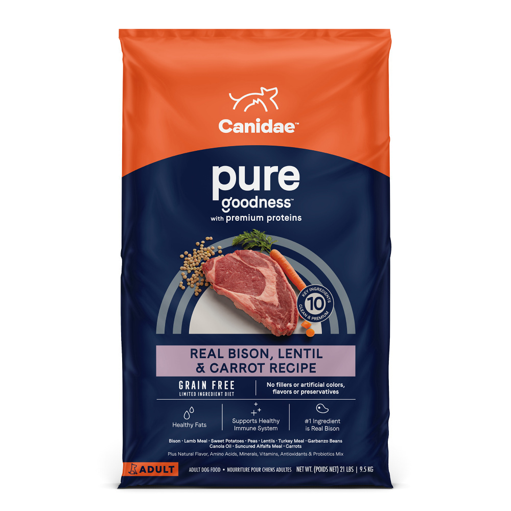 Canidae Pure Goodness Real Bison Lentil Carrot Recipe Dry Dog