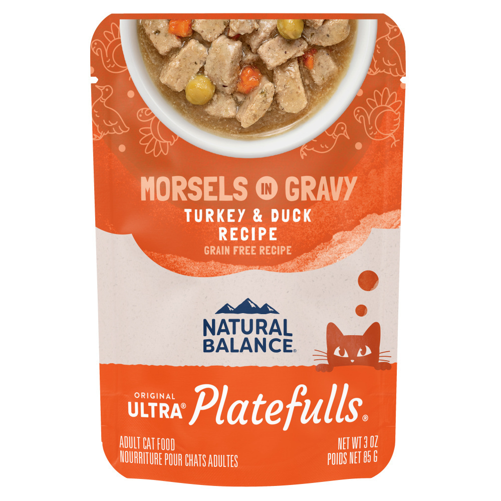 Natural Balance Original Ultra Platefulls Turkey Duck Recipe Morsels in Gravy Wet Cat Food Pouches PetFlow