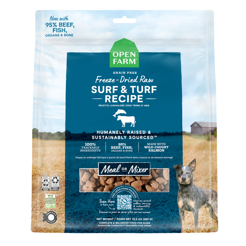 Open Farm Grain Free Surf Turf Recipe Freeze Dried Raw Dog Food