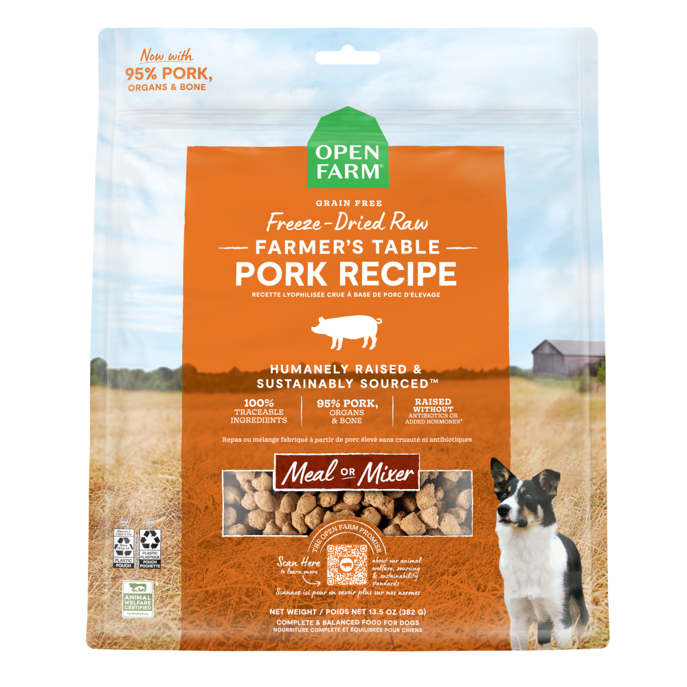 Open Farm Farmers Table Pork Freeze Dried Raw Dog Food PetFlow