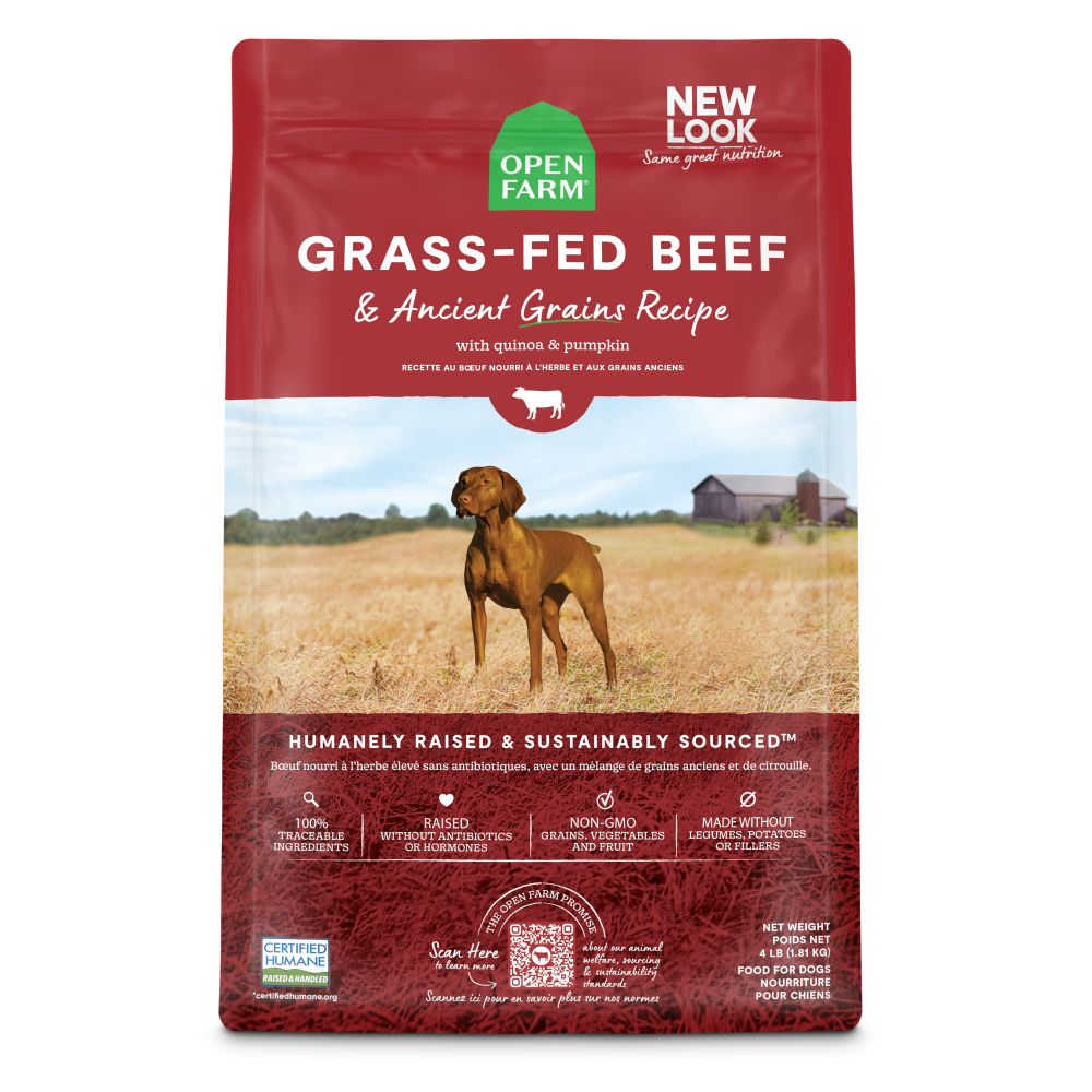 Open Farm Grass Fed Beef Ancient Grains Dry Dog Food PetFlow